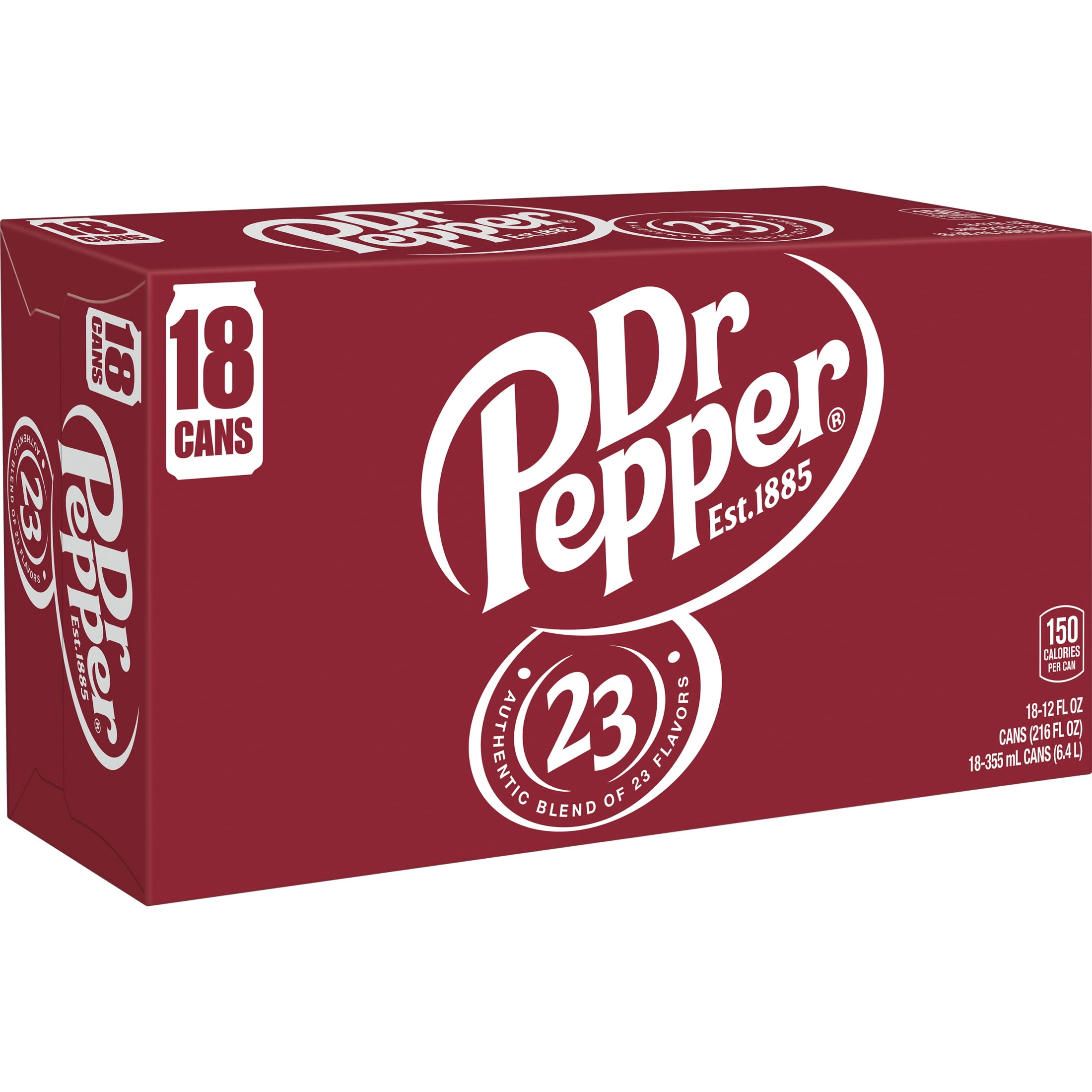 Dr Pepper Soda Pop, 12 fl oz cans, 18 pack