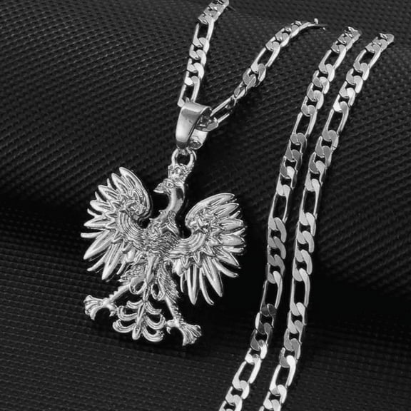 Poland Symbol Eagle 14K Gold Pendant Necklaces for Women Men,Polska Poles Jewelry
