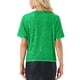 thumbnail image 3 of Camisa de lentejuelas INSPIRE CHIC para mujer, blusa brillante de manga dolman oversize, S verde, 3 of 5