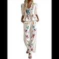 thumbnail image 2 of Conjunto de 2 Piezas para Mujer, Blusa de Corta con Estampado Floral y Pantalones Anchos, Estilo Bohemio para Vacaciones. Multicolor M, 2 of 8