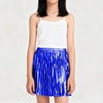 thumbnail image 2 of EnJoCho Girls Shiny Tutu Skirt Kids Metallic Tassel Pleated Min𝗂 Skirts Children Carniva𝗅 Ballet Dance Dress Elastic Waist Tutus, 2 of 4
