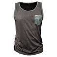 thumbnail image 4 of Garbnen Mens Summer Tank Tops Travel Crew Neck Men's Sleeveless Shirt Breathable Volleyball Big and Tall Men's Muscle Shirts with Pockets Gray S, 4 of 7