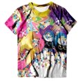 thumbnail image 4 of PMUYBHF T-Shirt Décontracté Mode Femme Col Rond Manches Courtes Imprimé Couleur 8190 m, 4 of 4