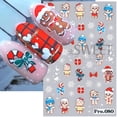 thumbnail image 3 of Pegatinas de uñas de Navidad de ciervo lindo, alce en relieve 5D, estrella, hombre de jengibre, copo de nieve, Papá Noel, acebo, manicura grabada de invierno DIY, 3 of 4