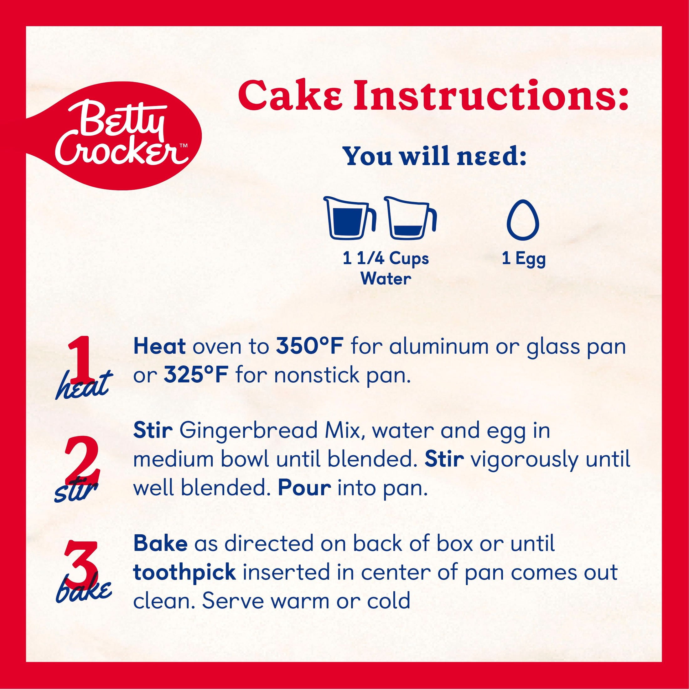(4 pack) Betty Crocker Gingerbread Cake and Cookie Mix, 14.5 oz.