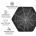 thumbnail image 4 of Pofeuu A Web With A Spider Print Leather Coasters Set of 6, Round Cups Mugs Mat Pad for Home Kitchen Heat Resistant Drink Coasters,Hexagon, 4 of 7