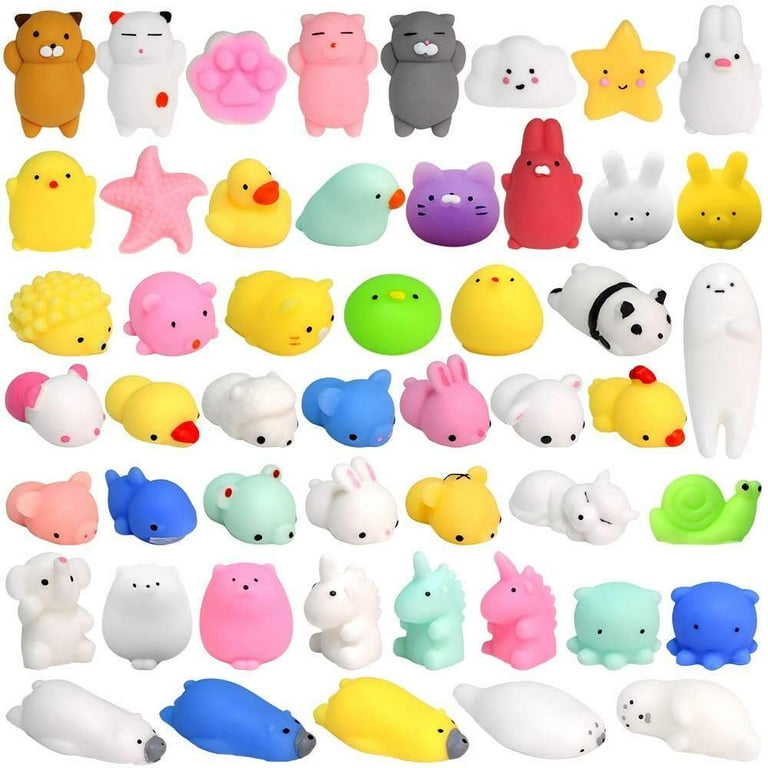 Mini Animal Squishies, 36 Pack Kawaii Cute Soft Squishy Cat Animals Toys,  Mochi Squeeze Stress Relief Toy, Phone Squish, Party Favors, Random 
