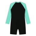 thumbnail image 4 of Doomiva Kids Girls Boys Upf 50+ Boyleg Swimsuit Long Sleeve Zip Up One Piece Rashguard Wetsuits Teal 8, 4 of 7