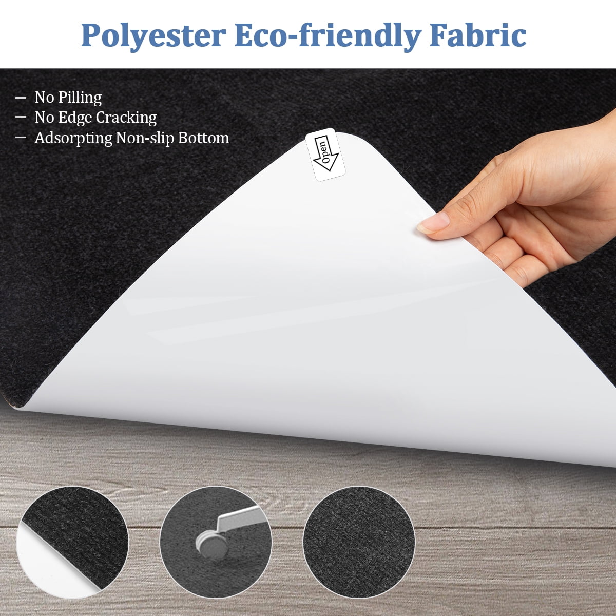 GPED Office Chair Mat for Hardwood Floor, 55"x35" Desk Chair Mat, Anti-Slip Floor Protector, Under Desk Low-Pile Office Rug Floor Mat for Office, Home