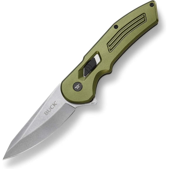 Buck Knives 262 Hexam Assist, Spring-Assist Folding Pocket Knife, 3.35" Stainless Steel Blade, Pocket Clip (Green)