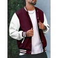 thumbnail image 3 of xiaxaixu Men's Spring Autumn Casual Coat Long Sleeve Lapel Button Up Contrast Color Baseball Jacket, 3 of 7