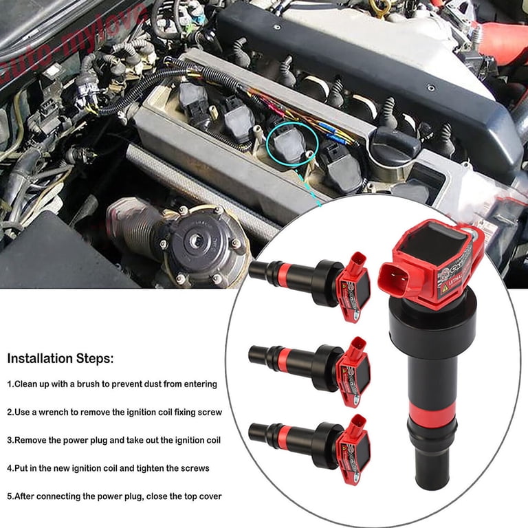 ENA Set of 4 UF652 Ignition Coil with 93763 Spark Plug Compatible wi ENA Set of 4 UF652 Ignition Coil with 93763 Spark Plug Compatible wi