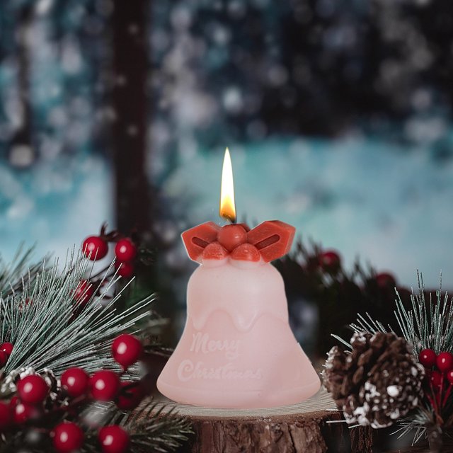 onlyliua Ofertas Flash Del Día Solo Online Campana Adornada, Perfumada Navideña, Cálida Decoración Navideña, Varios Colores Disponibles, Letras de Feliz Navidad Que Crean Un Ambiente Festivo Fuerte