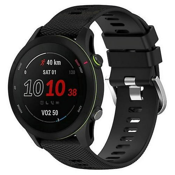 For Garmin Forerunner255 22mm Cross Textured Silicone Watch Band