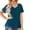 Cyan Blue, variant on JYLFC Women's Casual V-Neck Short Sleeve T-Shirt Solid Loose Fit Basic Tee Top Going Out Basic Summer Blouse, Black S
