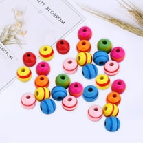 LEORX 100Pcs Small Beads for Jewelry Making with Assorted Color Wood