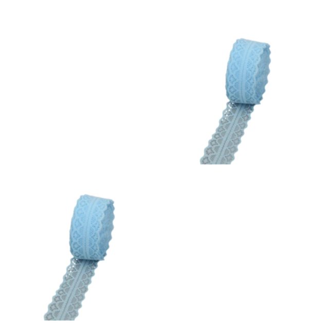 Kearding Cinta vintage con borde de encaje de tela - Cinta de regalo artesanal de moda y duradera Cinta de regalo artesanal E3-6 lago azul E3-6 azul lago 2Conjunto