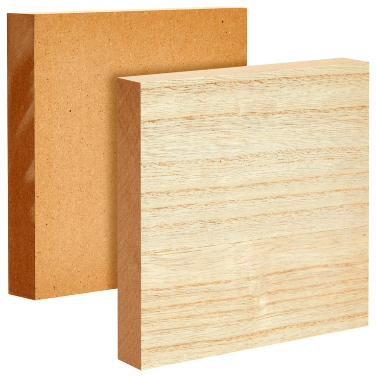 Unfinished MDF Wood Squares for Arts and Crafts, 1 Inch Thick (6x6