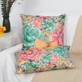 thumbnail image 6 of Boho Floral Throw Pillow Covers Set of 2 Colorful Bohemian Flower Decorative Cushions Pillowcase for Bedroom Sofa Home Decor, 16x16 Inch, Short Plush (Boho Floral 2), 6 of 6