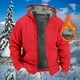 EGNMCR Jackets for Men Hommes Hiver Manches Longues Cardigan Poches Chaud en Peluche Veste à Capuche Manteau de Pull Polaire sur l'Autorisation – image 1 sur 5