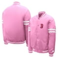 thumbnail image 3 of Youth Starter  Pink Boston Red Sox Team Logo Full-Snap Satin Varsity Jacket, 3 of 3