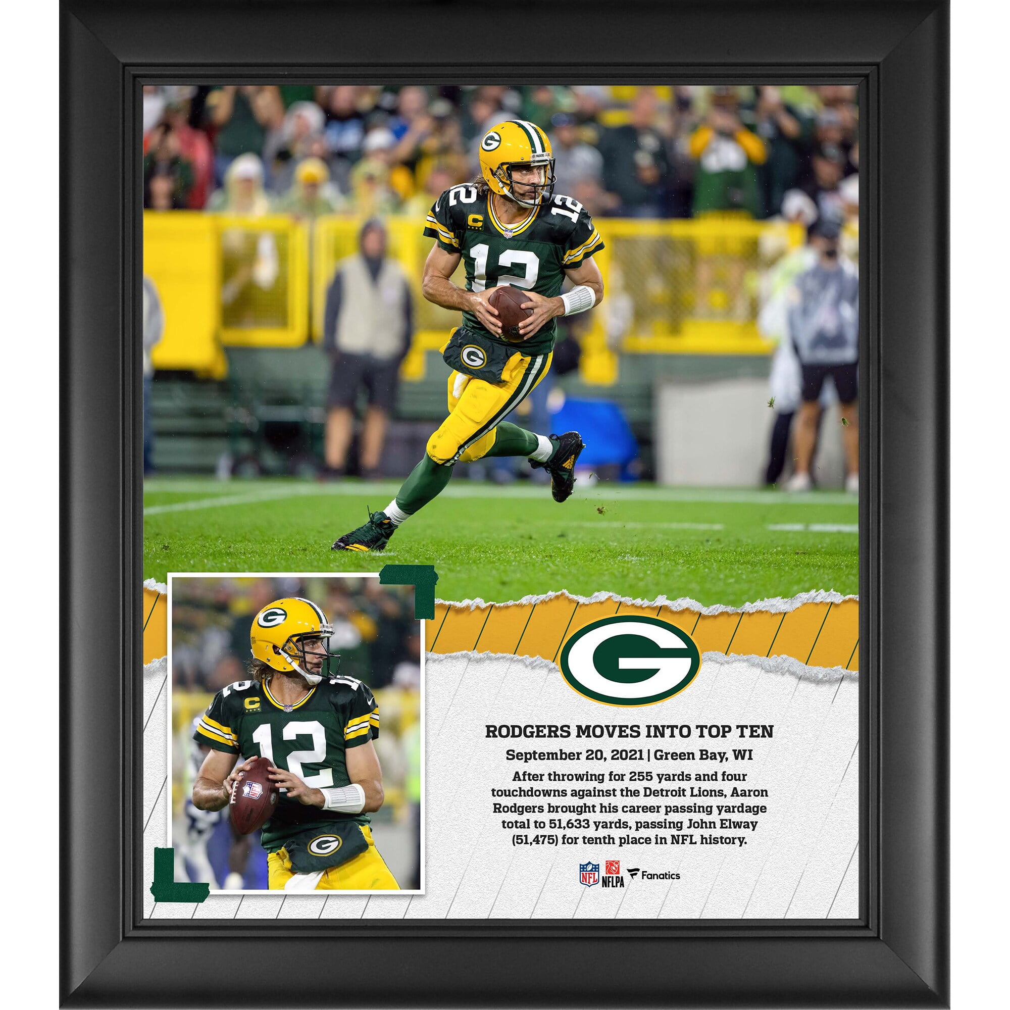 Upper Deck Aaron Rodgers and AJ Dillon Green Bay Packers Autographed 16 x  20 Spotlight Photograph