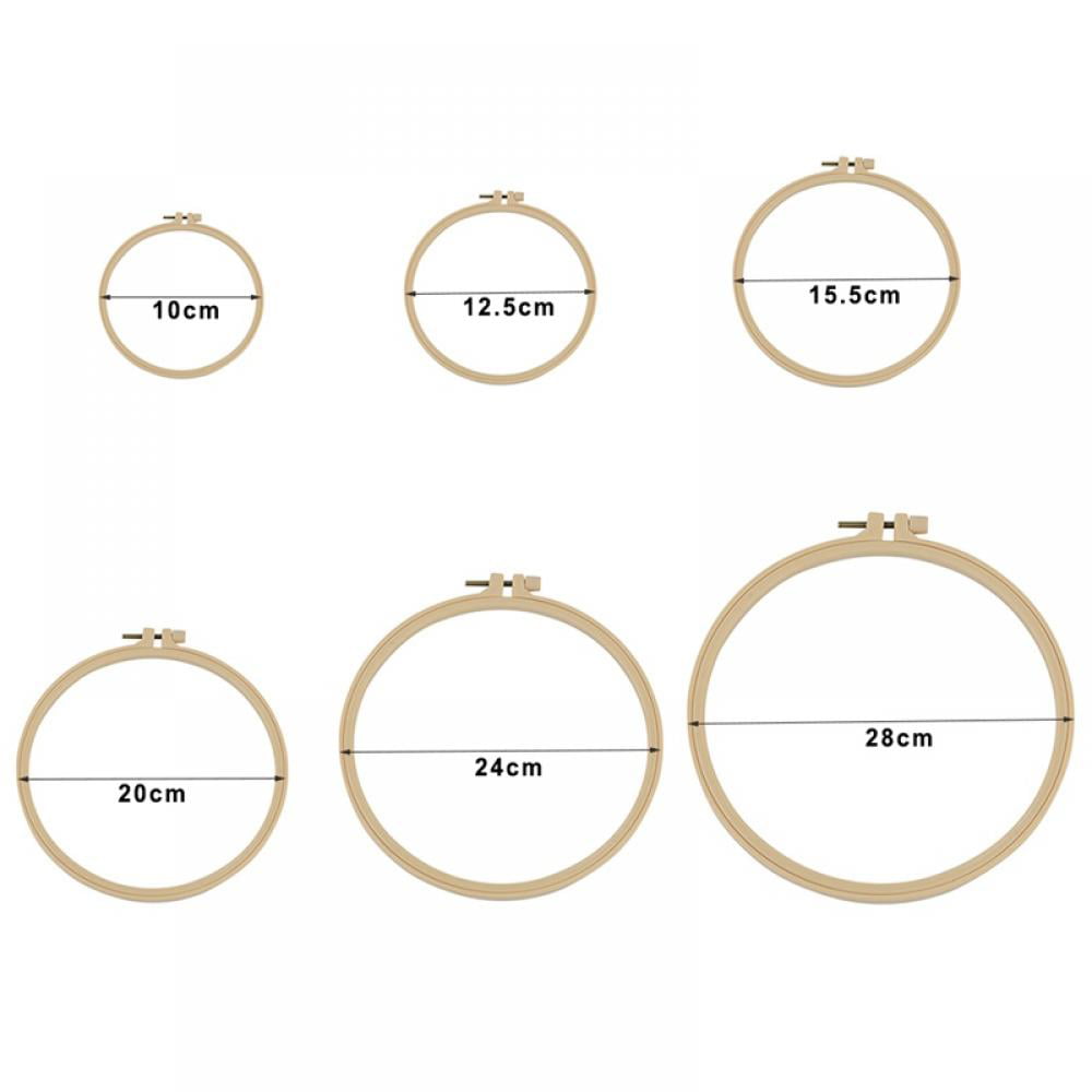 Plastic Embroidery Set for Handmade Crafts with 5 Sizes Cross Stitch Hoop Ring Embroidery 5Pcs