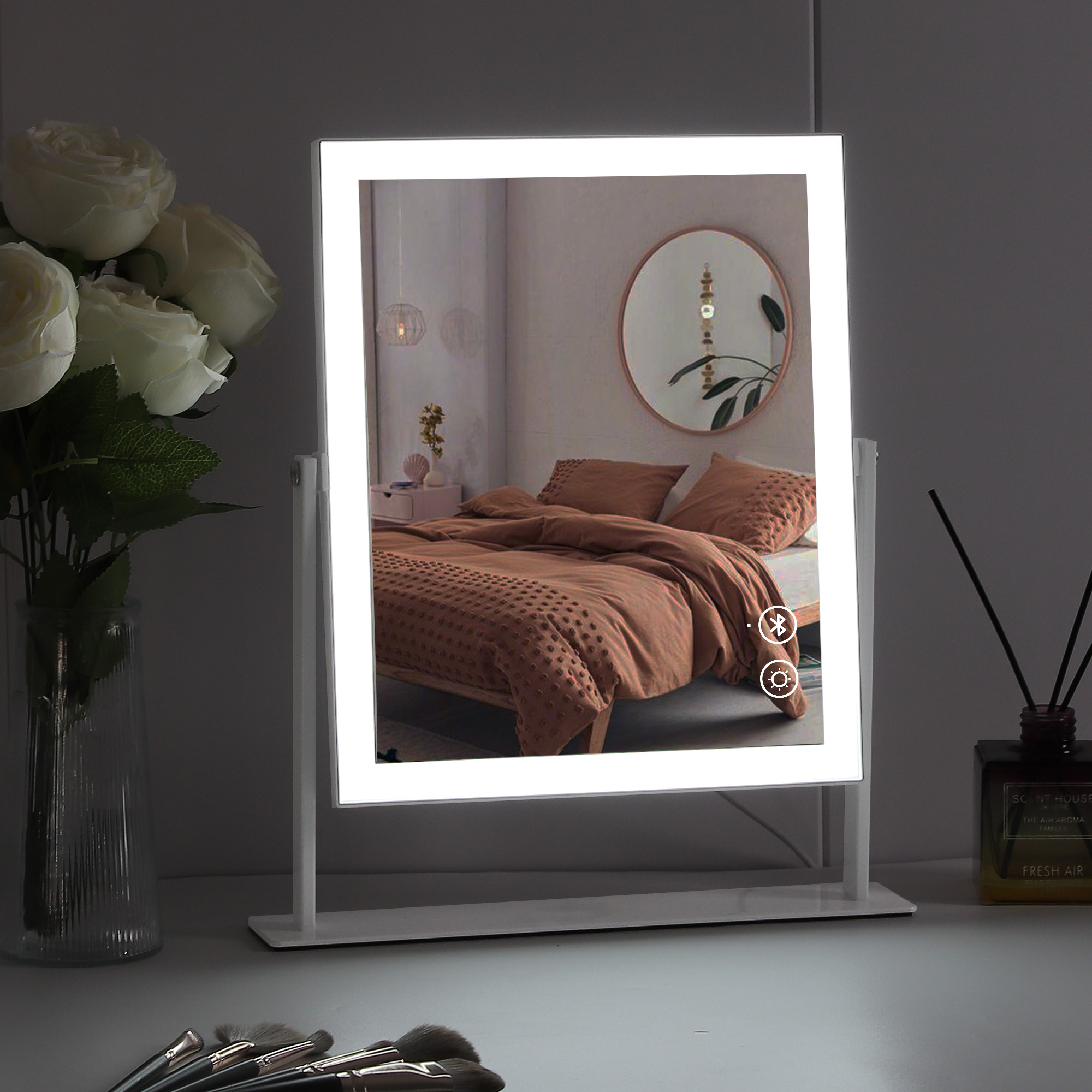 Fenchilin 12x14 Vanity Makeup Mirror Bluetooth White photo 7