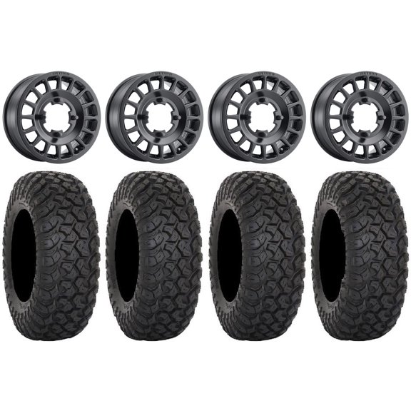 Method 407 15" Wheels Black 35" RT320 Tires Can-Am Commander Maverick Renegade Outlander Defender