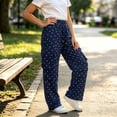 thumbnail image 6 of HAOTAGS Girls Cargo Pants (5-16) Wide Leg Drawstring Elastic Waist Multi-Pocket Loose Casual Trousers Navy Size 7, 6 of 7