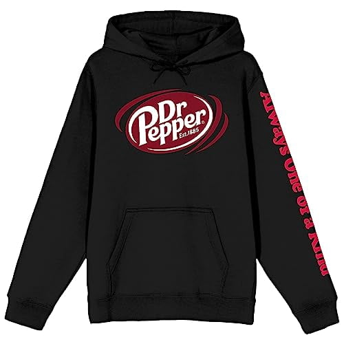 Dr Pepper Always One Of A Kind Long Sleeve Women's Black Hooded Sweatshirt-Small