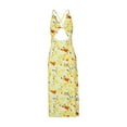 thumbnail image 6 of Douhoow Flower Dresses for Women Sleeveless Twist Knot Cutout Midi Dresses Summer High Split Dress, 6 of 9