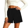 thumbnail image 6 of Hurxie Stretchy Dress Shorts for Women Pull On Womens Shorts Dressy Casual High Waisted Summer Work Shorts Business Casual Black,XL, 6 of 8