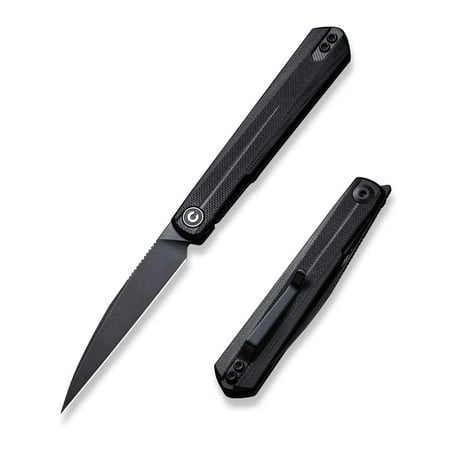 CIVIVI Clavi Pocket Folding Knife Front Flipper Knife for Everyday Carry 3.06 Nitro-V Steel Blade Black G10 Handle C21019-1