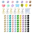 thumbnail image 3 of Cuentas de silicona como juego de llaveros, cuentas de goma de colores, cuentas con llavero para manualidades, pulseras y bisutería., 3 of 9