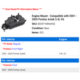 thumbnail image 2 of Engine Mount - Compatible with 2001 - 2005 Pontiac Aztek 3.4L V6 2002 2003 2004, 2 of 2