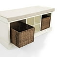thumbnail image 2 of Crosley Furniture Brennan Wood Storage Entryway Bench with Baskets in White, 2 of 6
