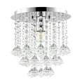 thumbnail image 3 of JONATHAN Y Lillibet 9.88" 1-Light Traditional Transitional Iron LED Semi Flush Mount, Chrome/Clear, JYL9900A, 3 of 7