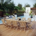 thumbnail image 2 of Modern Contemporary Urban Design Outdoor Patio Balcony Garden Furniture Side Dining Chair and Table Set, Wood, Natural, 2 of 9