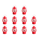 thumbnail image 1 of Farol colgante decorativo navideño con asa (Papá Noel) rojo, 1 of 2