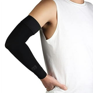 MGANG Lymphedema Compression Arm Sleeve for Women Men, Opaque, 15-20 mmHg  Compression Full Arm Support Without Silicone, Relieve Swelling, Edema,  Post Surgery Recovery, Single Black M 