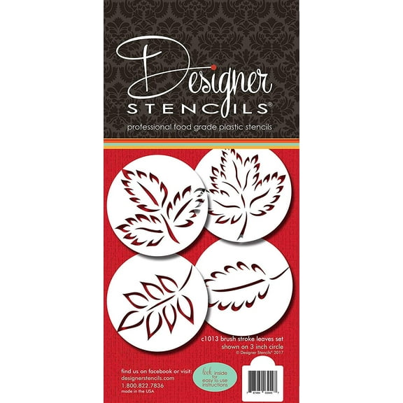 Brush Stroke Leaves Stencil Set C1013 by Designer Stencils
