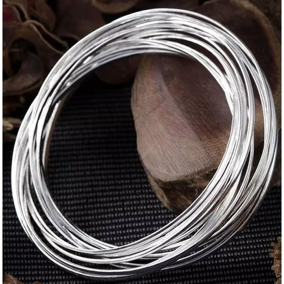 QQTDFG Wholesale 925Sterling Silver Many Thin Circles Unisex Cuff Bracelet BY084-default