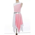 thumbnail image 4 of MSemis Kids Girls Praise Worship Dance Dress Color Block Lyrical Dance Costume Size 6-16 Light Pink 12, 4 of 6