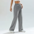 thumbnail image 6 of Hearthz Women's Wide Leg Sweatpants High Waist Baggy Flared Pants Drawstring Athletic Joggers Sweat Pants Dark Gray,M, 6 of 6