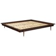 thumbnail image 1 of King Mid Century Modern Solid Wood Platform Bed - Walnut, 1 of 8