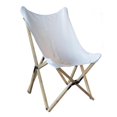 thumbnail image 1 of Canvas and Bamboo Butterfly Chair - White, 1 of 2