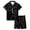 Black*, variant on RUTAYY Girls Pajama Set Halloween Cute Ghost Pumpkin Polka Dot Graphic Short Sleeve Top and Shorts Breathable Home Sleepwear Blue
