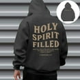 thumbnail image 4 of Christian Hoodies for Men 2025 Holy Spirit Filled Letter Graphic Hoodie with Pockets Hooded Sweatshirt Pullover Tops, 4 of 6