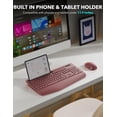 thumbnail image 2 of Wireless Keyboard and Mouse Combo, Full-Size Ergonomic Set with Wrist Rest & Phone Holder, 2.4G Wireless Plug & Play for PC, Laptop, Home & Office Use Claret, 2 of 9